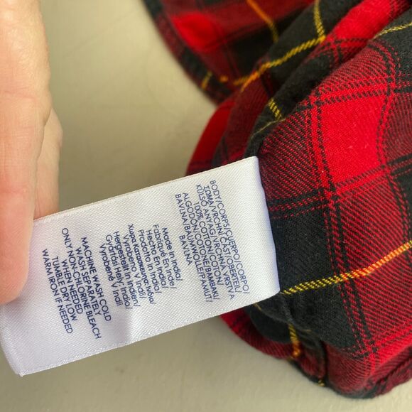 Chaps Performance Flannel Button Up Shirt Mens Large Red Black Plaid Pocket - Picture 9 of 10